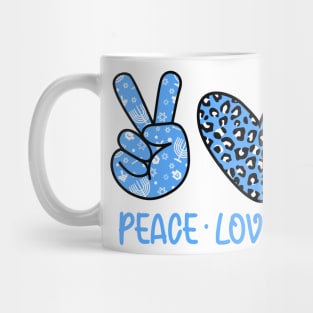 Peace Love Hanukkah Leopard Hanukkah Menorah Jewish Mug